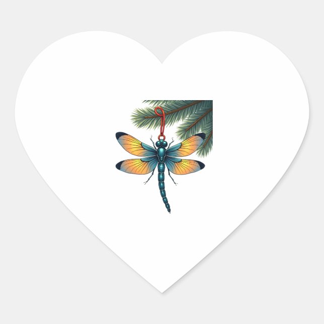 Ornament-Dragonfly Herz-Aufkleber (Vorderseite)