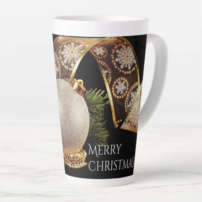 Ornament, Evergreen und Gold Band Milchtasse (Rechte Ecke)