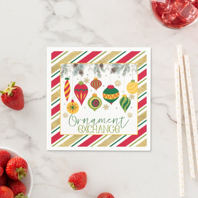Ornament Exchange Party Napkin - WH Serviette (Beispiel)