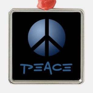 Ornament, Frieden, Marineblau Ornament Aus Metall