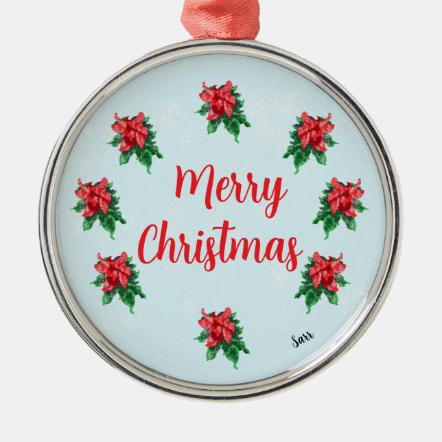 Ornament : Frohe Weihnachten   Aus Metall (Vorne)