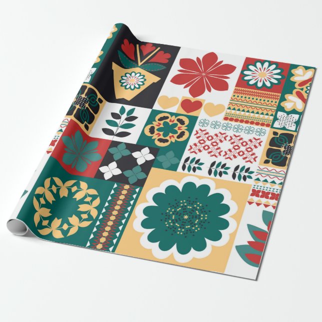 Ornament, geometrische Anordnung der Elemente, das Geschenkpapier (Ungerollt)