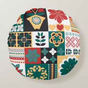 Ornament, geometrische Anordnung der Elemente, das Rundes Kissen