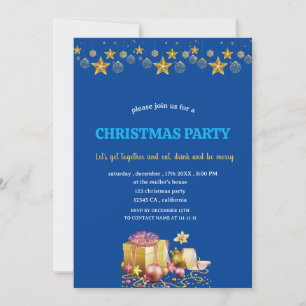 Ornament goldene Sterne und Geschenke Weihnachtsfe Save The Date