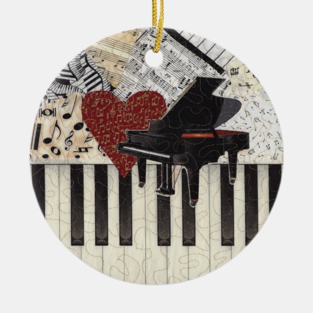 Ornament - Grand Piano mit Herz, Musik, Musik (Vorne)
