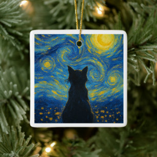 Ornament Katze Sternennacht Van Gogh 