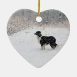 ornament - Let it Snow! Border Collie