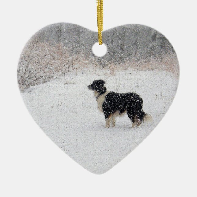 ornament - Let it Snow! Border Collie (Vorne)