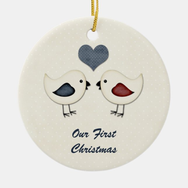 Ornament Love Birds Erstes Weihnachtsfest (Vorne)