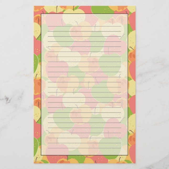 Ornament mit Äpfeln Briefpapier (Vorderseite)