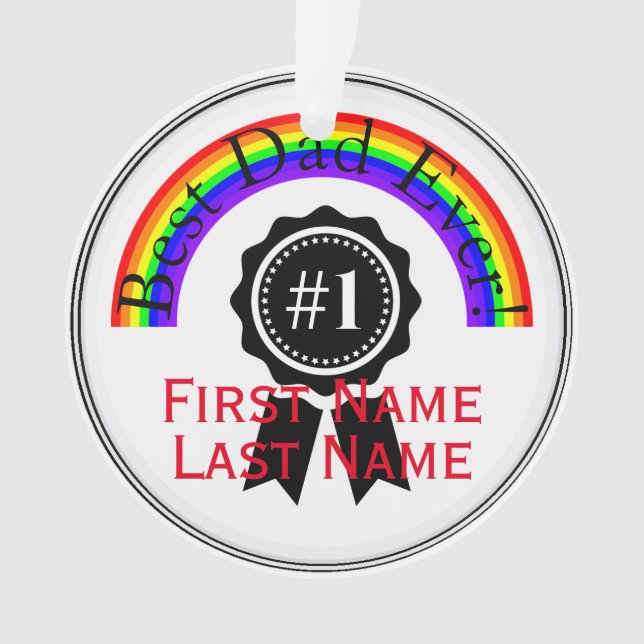 Ornament mit Best Vater Ever Rainbow HAMbWG (Vorderseite)