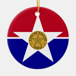 Ornament mit der Flagge von Dallas, USA