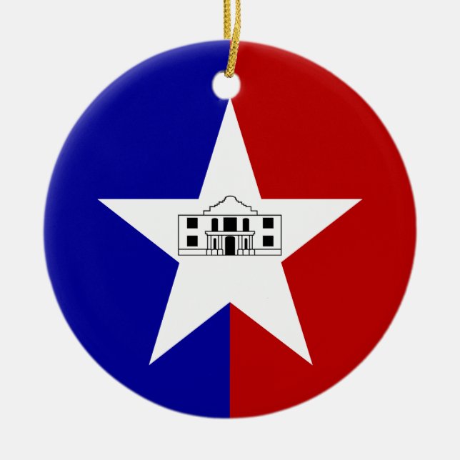 Ornament mit der Flagge von San Antonio, USA (Vorne)