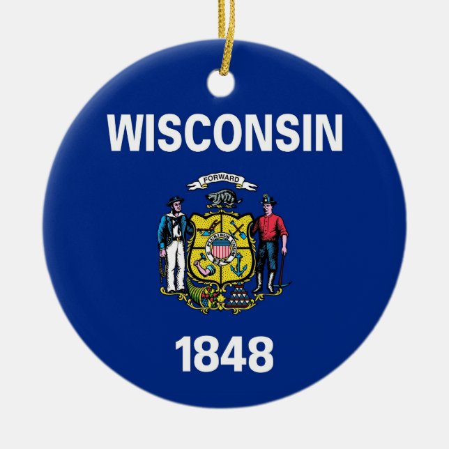 Ornament mit der Flagge von Wisconsin (Vorne)