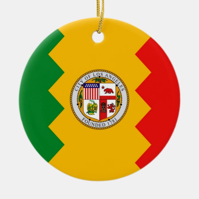 Ornament mit Fahne von Los Angeles, Kalifornien (Vorne)
