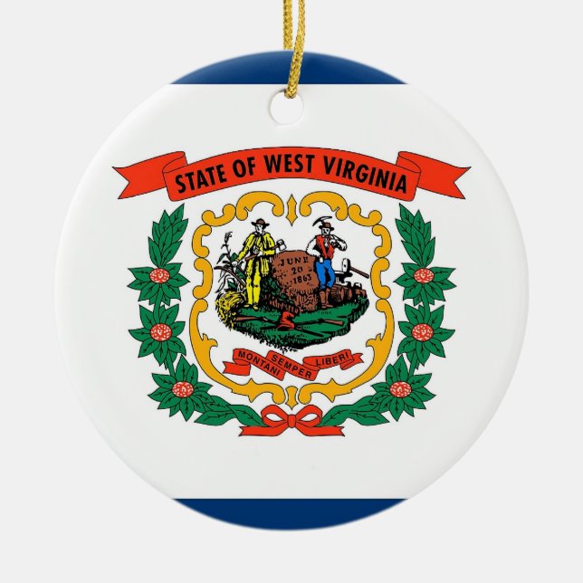 Ornament mit Fahne von West Virginia (Vorne)