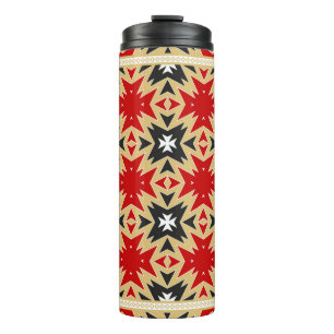 Ornament mit geometrischem farbenfrohem Muster, S Thermosbecher