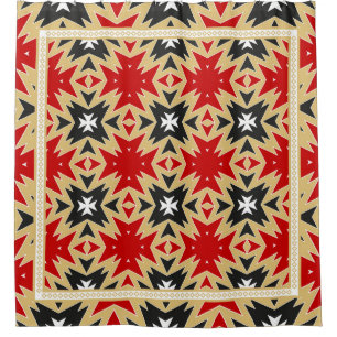 Ornament mit geometrischem Farbmuster, Silk Ne Duschvorhang