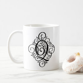 Ornament Monogram Swash Personalisiert Kaffeetasse