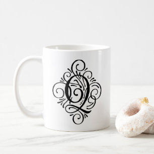 Ornament Monogram Swash Personalisiert Kaffeetasse