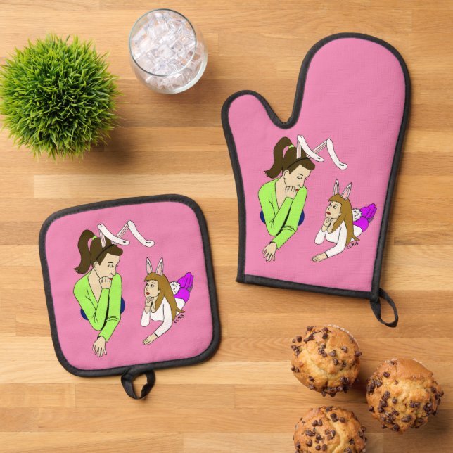Ornament Ofenhandschuh & Topflappen-Set (Oben Unten)
