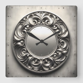 ornament ring  quadratische wanduhr