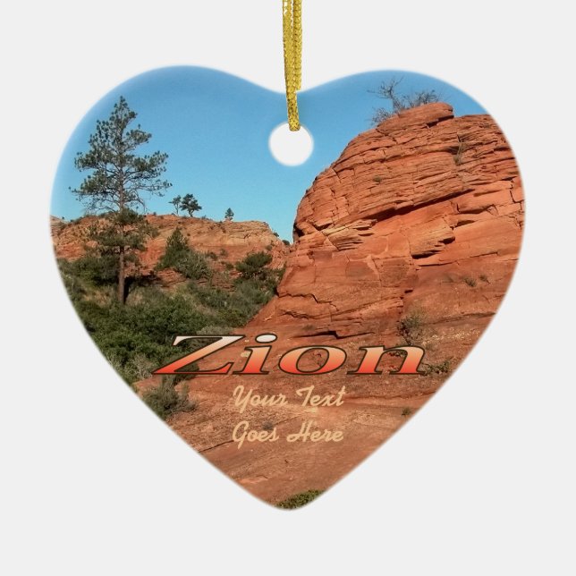 Ornament: Roter Felsen in Zion (Herz) Keramikornament (Vorne)