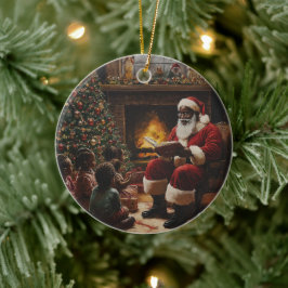 Ornament  Santa Reading to Children