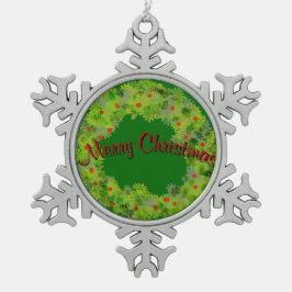 Ornament - Schneeflocke - Kranz mit Gruß