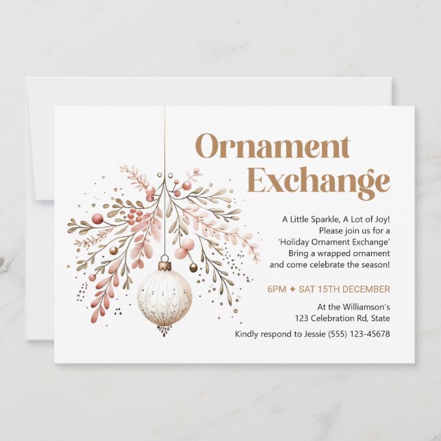 Ornament Swap Party Einladung Ornament Exchange (Vorderseite)