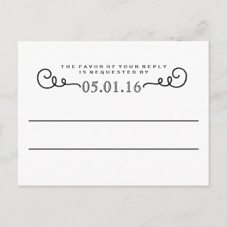 Ornament & Type Black and White UAWG Postcard Einladungspostkarte