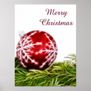 Ornament und Fraktal - Frohe Weihnachten Poster