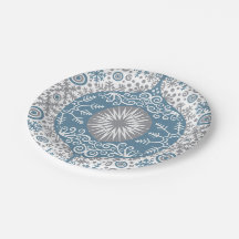Ornament und Schnee Winter Papier Teller