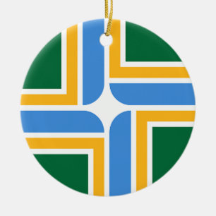 Ornament unter der Flagge von Portland, Oregon, US