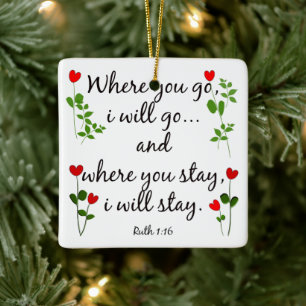 Ornament w Scripture Verse on Eriage (Ruth)