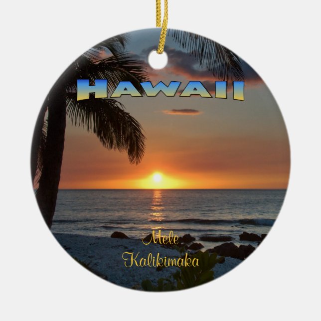 Ornament: Waikoloa Sunset #1 (Circle) Keramik Ornament (Vorne)