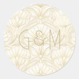 Ornamental Art Deco – Ivory | Custom Wedding Luxe Runder Aufkleber