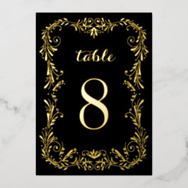 Ornamental Boho Sketch Black Gold Tischnummern