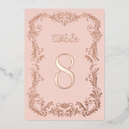 Ornamental Boho sketch Rose Gold Tischnummern