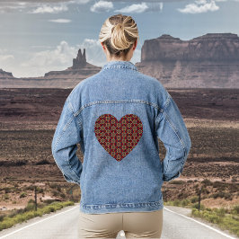 Ornamental Cherry Blossom Pattern Denim Jacket Jeansjacke