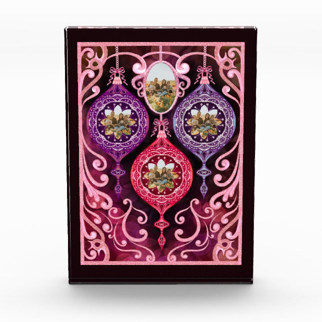 Ornamental Christmas - Photo Christmas card Fotoblock (Vorderseite)