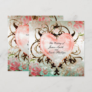 Ornamental Elegante Vintages Herz Einladung