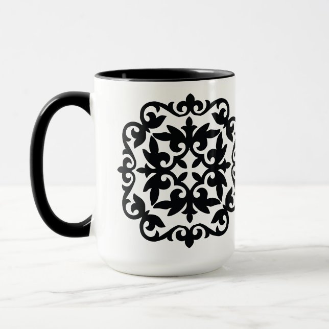 Ornamental Floral Design Tasse (Links)
