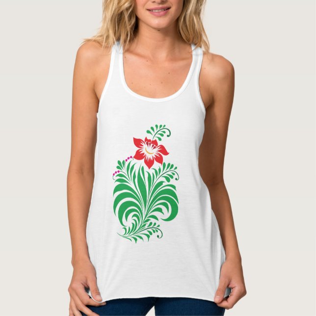 Ornamental Floral Flower Design – Elegant Tank Top (Vorderseite)