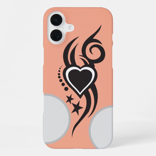 Ornamental Floral Heart Tattoo  iPhone 16 Plus Hülle (Rückseite)