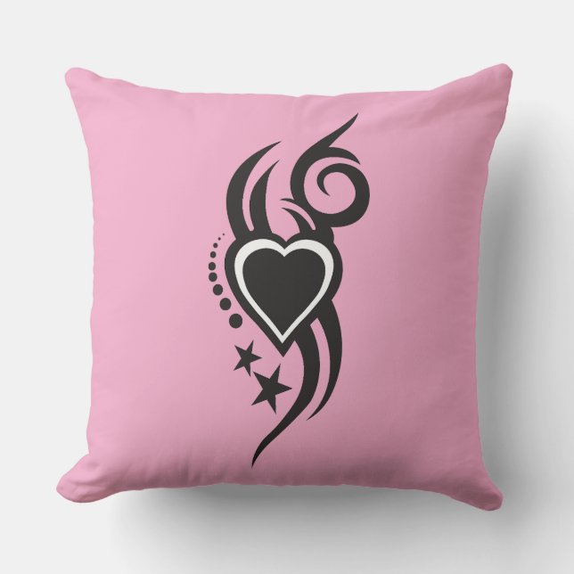 Ornamental Floral Heart Tattoo  Kissen (Vorderseite)