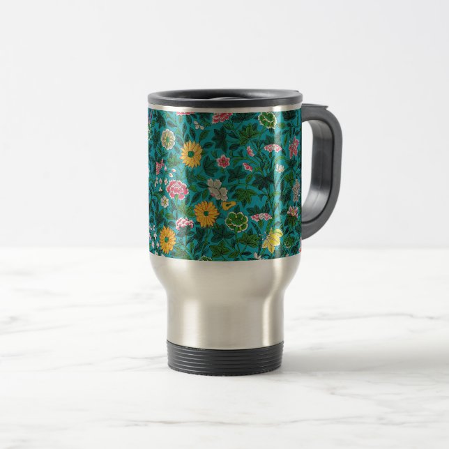 Ornamental Floral Pattern Reisebecher (VorderseiteRechts)
