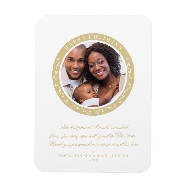 Ornamental Happy Holidays Klassisches Weihnachtsfe Magnet (Vertikal)