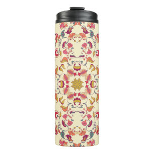 Ornamental Lace Pattern, circle background with ma Thermosbecher