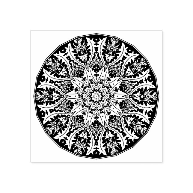 Ornamental Mandala Gummistempel (Prägung)